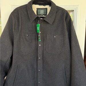 G.H. Bass & Co. Men's Black Wool Jacket Sherpa Lined XL NWT Barncore Work Warm